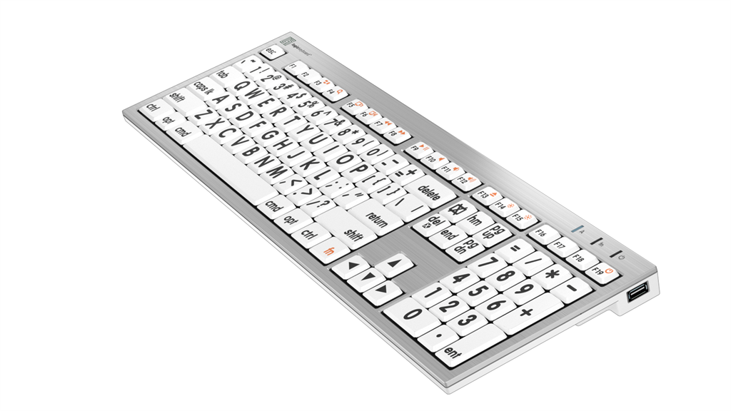 LargePrint Black on White - Mac ALBA Keyboard - US English