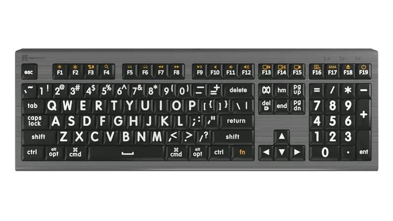 LargePrint White on Black - ASTRA 2 Backlit Keyboard - US English