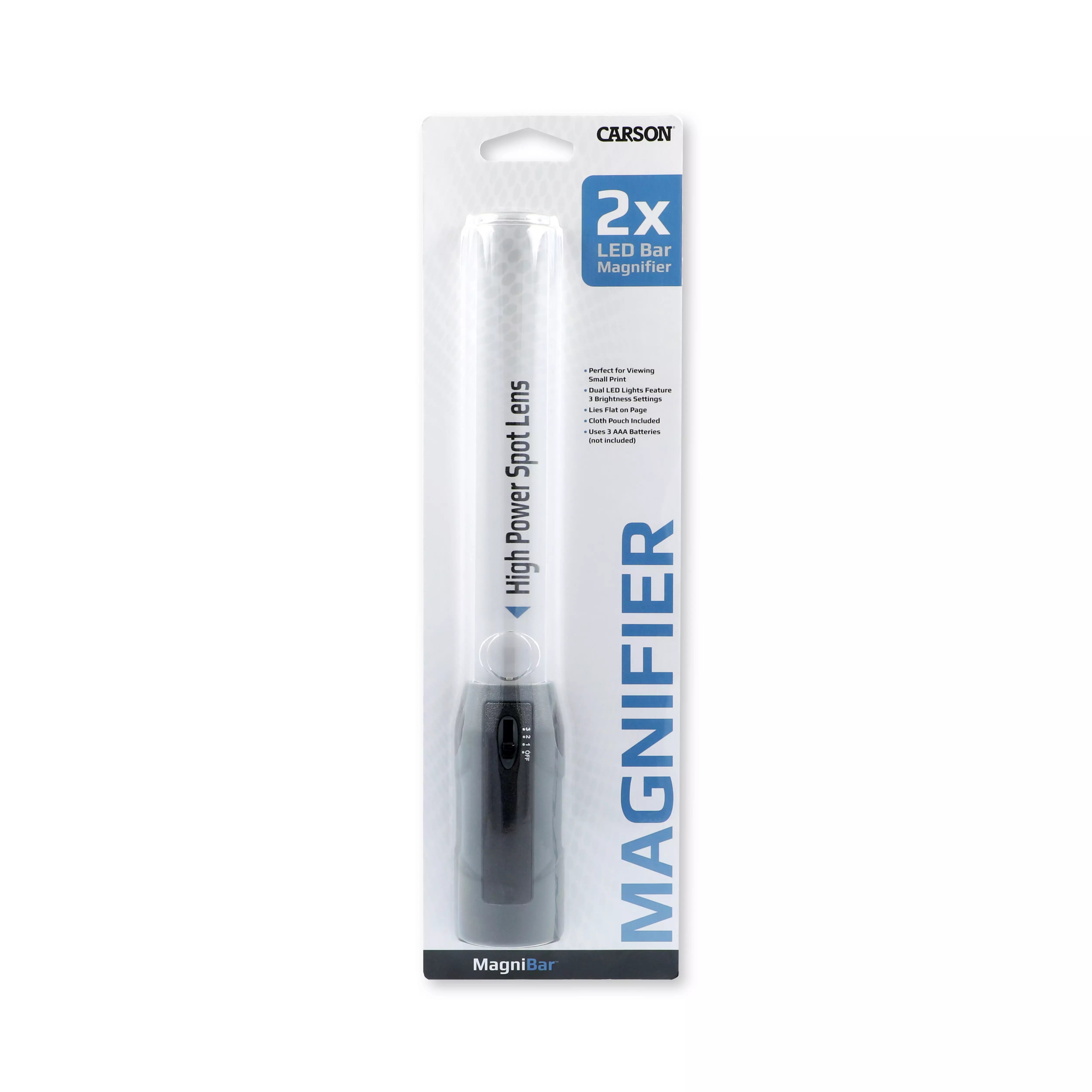 MagniBar LED Lighted 2x Bar Magnifier with 12x Spot Lens - 5
