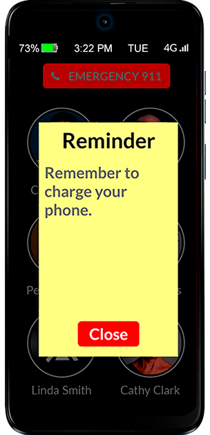 RAZ Memory Cell Phone screen reminder