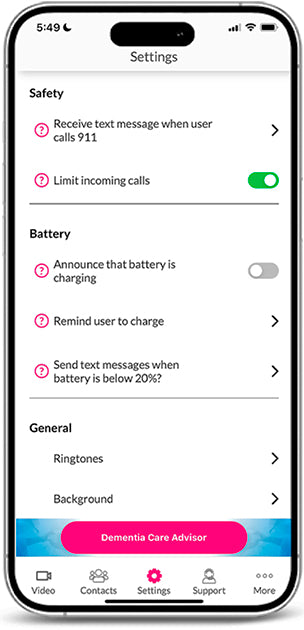 RAZ Memory Cell Phone Menu Screen