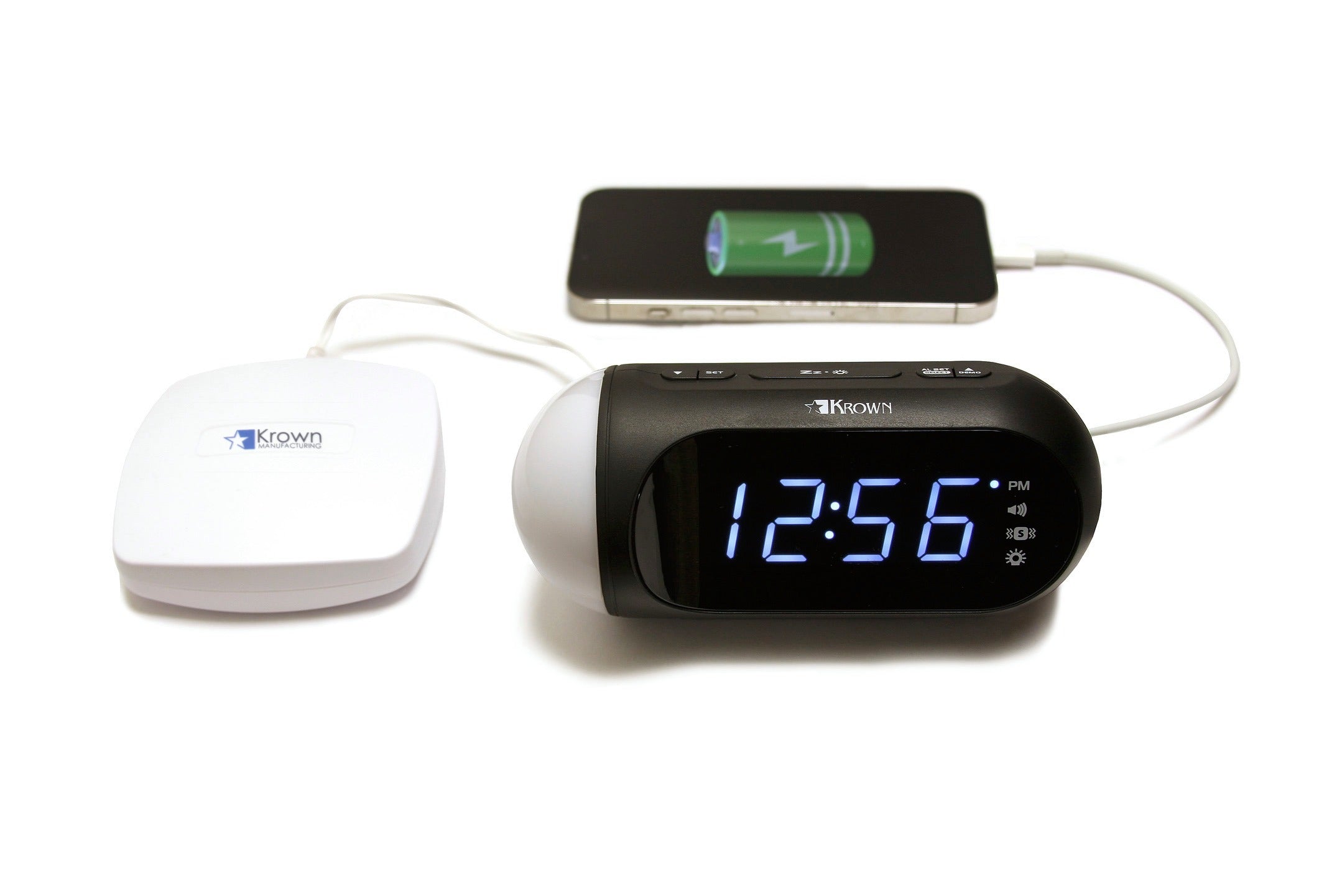 VibeAlert™ Alarm Clock with Bed Shaker with cell phone