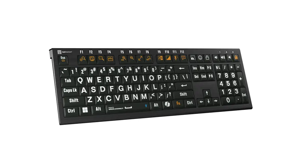 White on Black ASTRA2 Backlit Keyboard