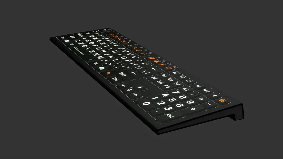 White on Black ASTRA2 Backlit Keyboard