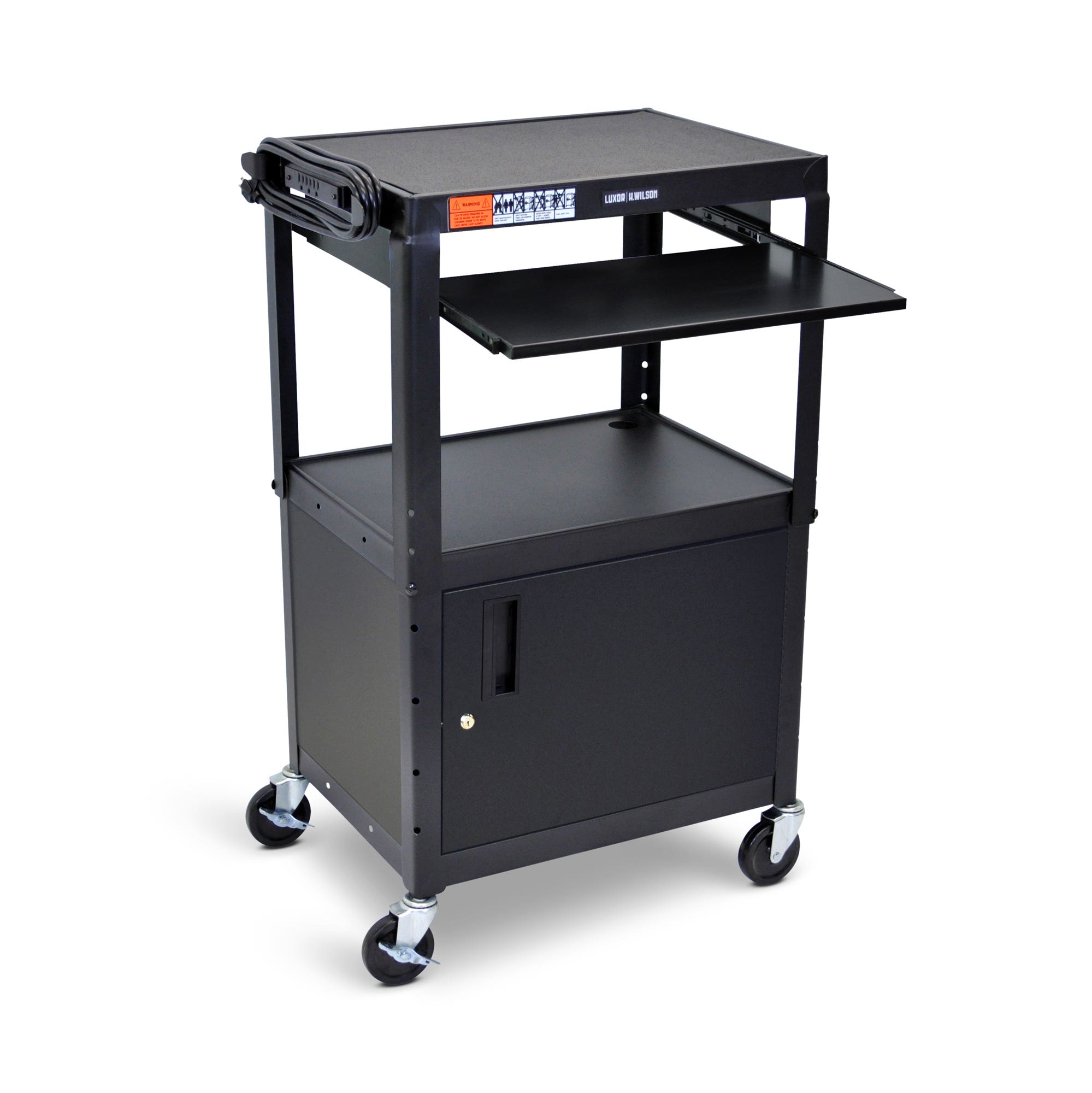 Adjustable Steel AV Cart - Cabinet, Pullout - 1