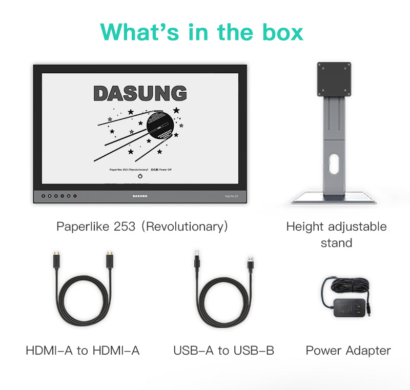 DASUNG 253 (Revolutionary): World First Ultra-fast 25.3" E-ink Monitor 33 Hz (with front light & VESA stand) Dasung