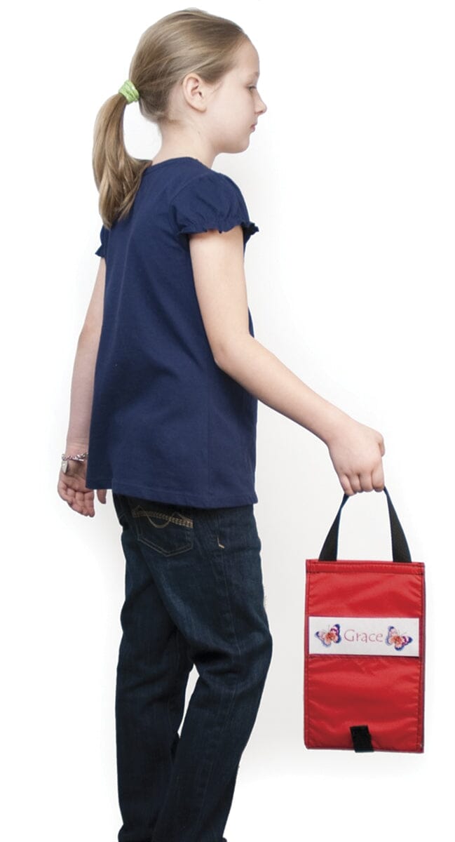 Communication Tote w/ Clear Pockets Red  - 3