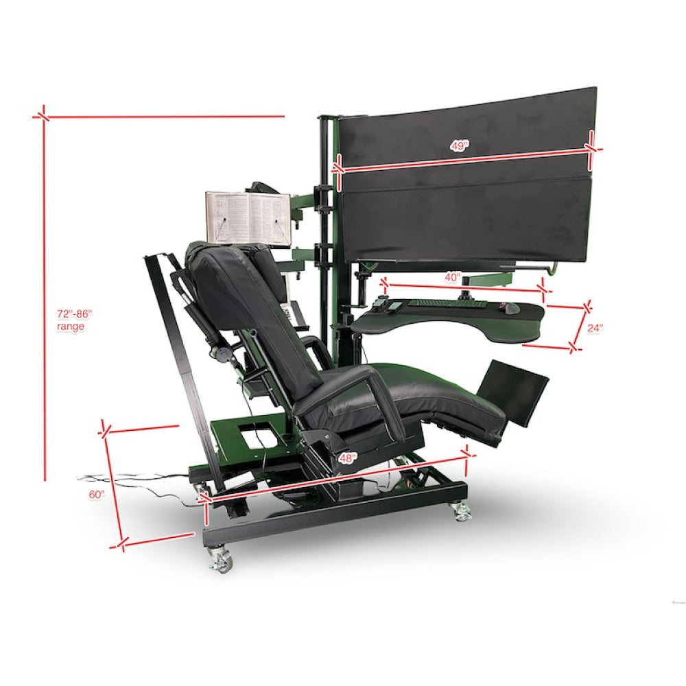 Zero Gravity Chair Workstation - ZGW-0b-XL Special Needs Computers - dimensions 5