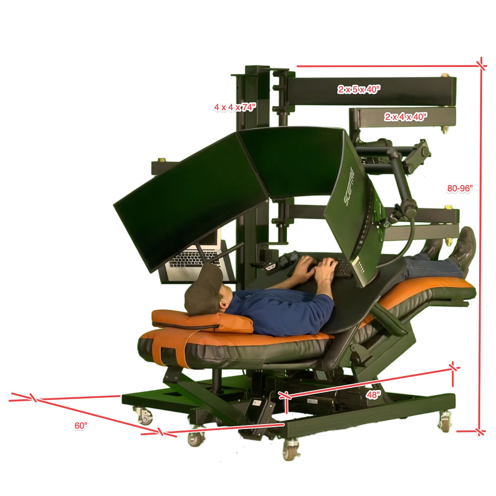 Zero Gravity Chair Workstation - ZGW-0b-XL Special Needs Computers - dimensions 4