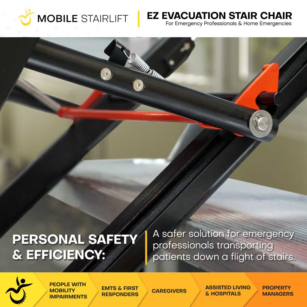 EZ Evacuation Foldable Medical Stair Lift Chair safety