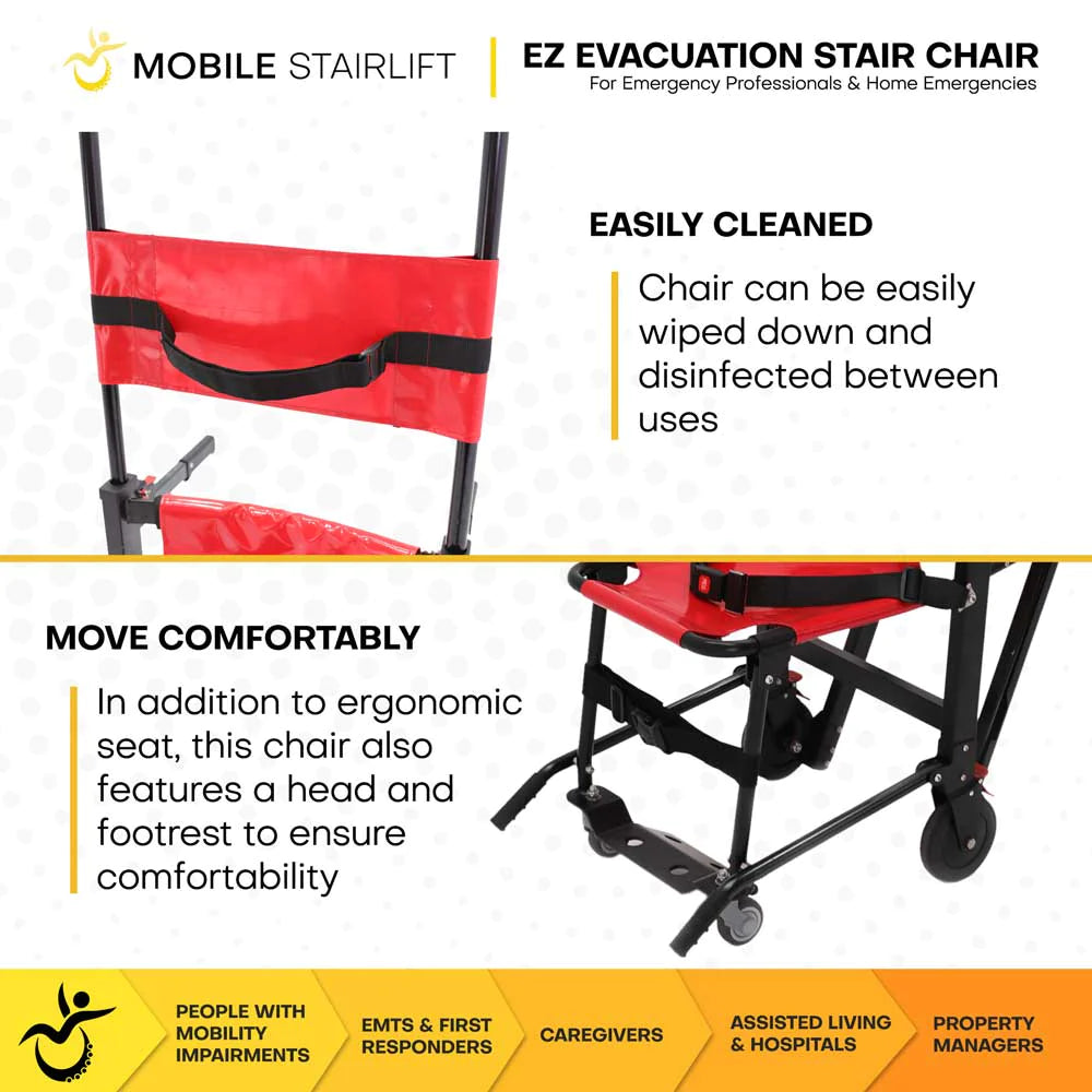 EZ Evacuation Foldable Medical Stair Lift Chair cleaning