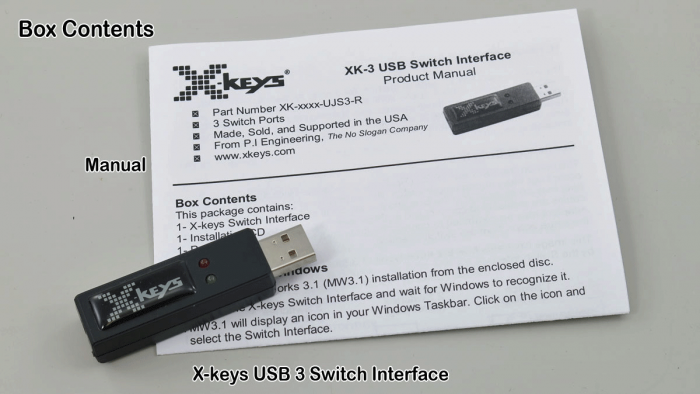 Box Content X-keys USB 3 Switch Interface