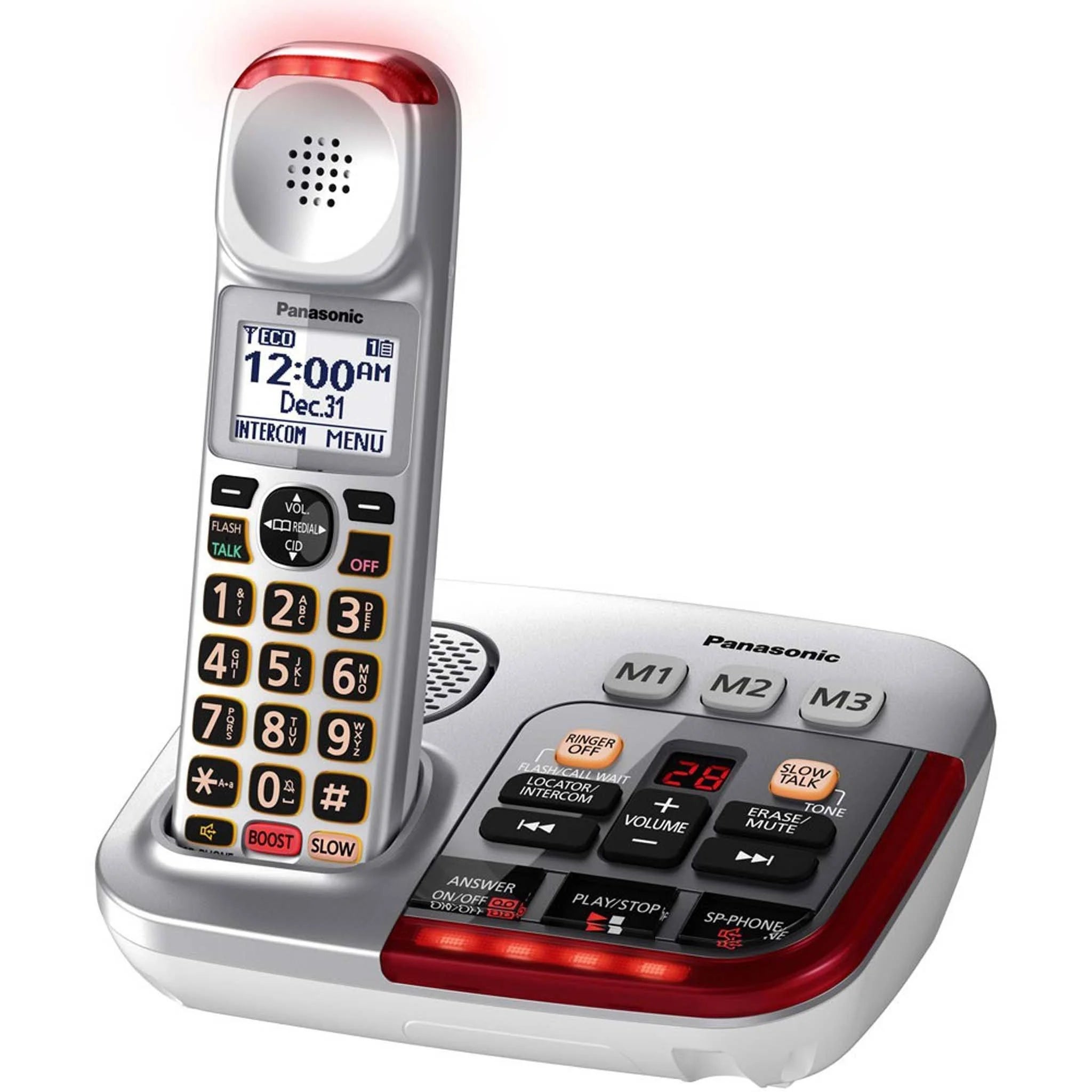 KX-TGM490S-AMPLIFIED CORDLESS PHONE WITH DIGITAL ANSWERING MACHINE (50 dB)