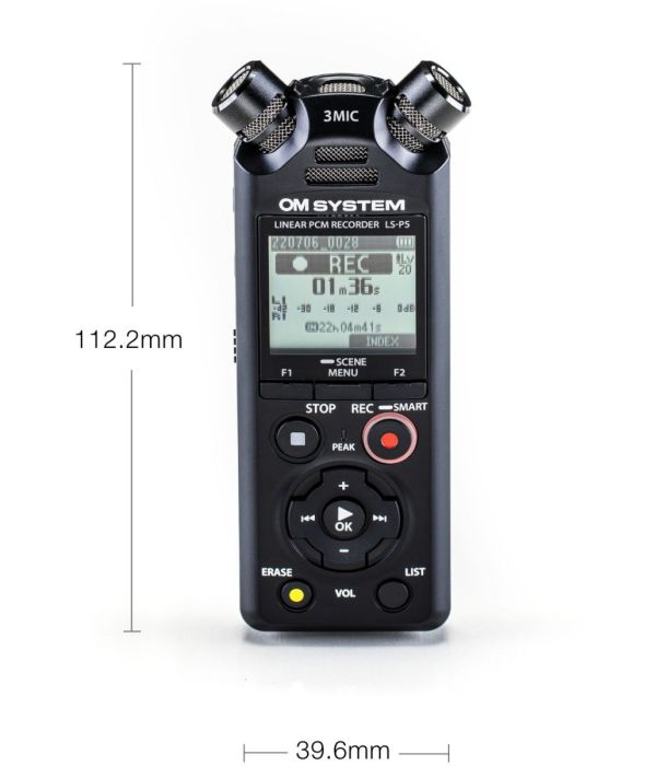 Olympus LS-P5 Voice Recorder dimensions