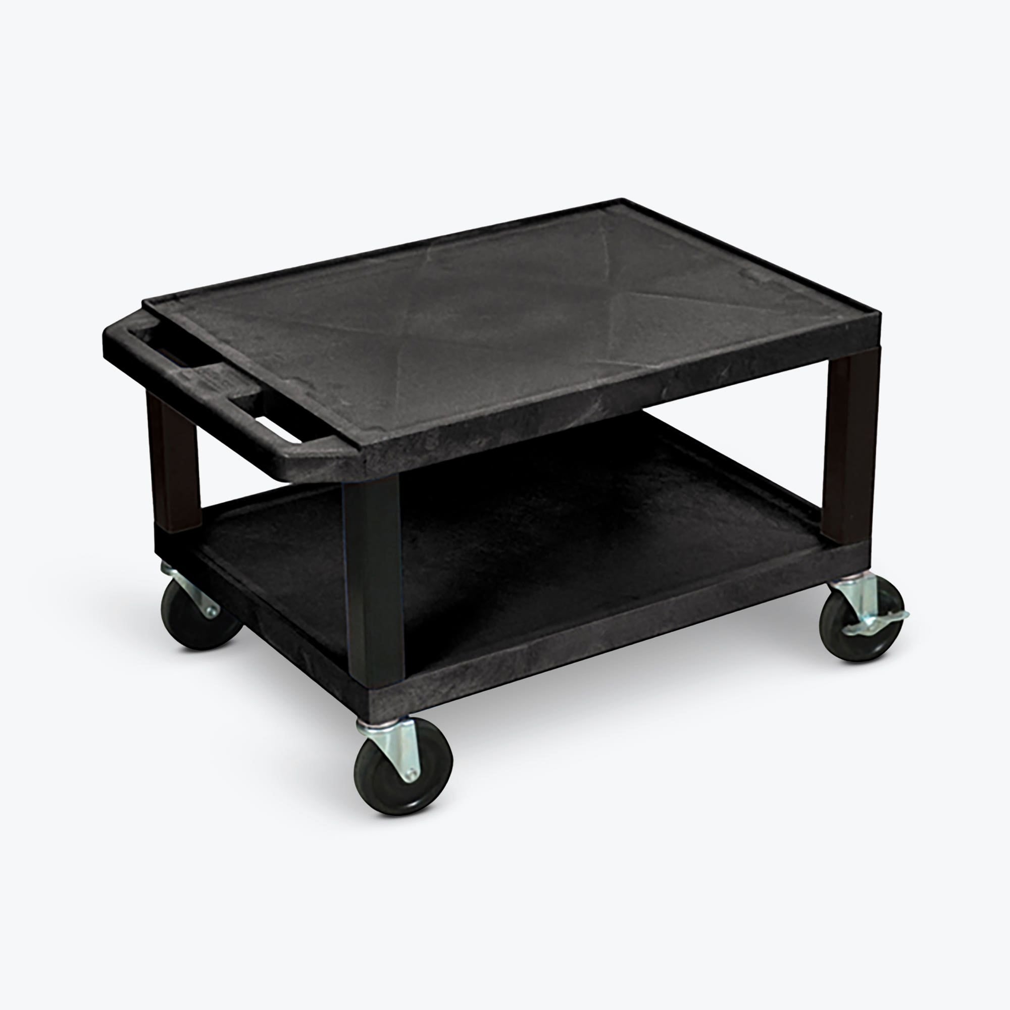 16"H AV Cart - Two Shelves - Black Legs - 1