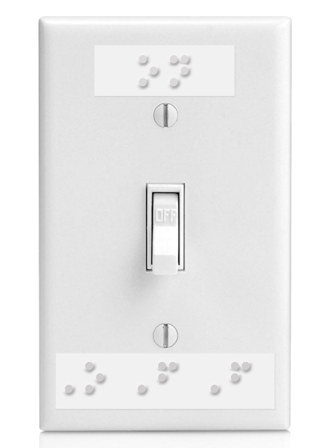 Braille Labels on light switch