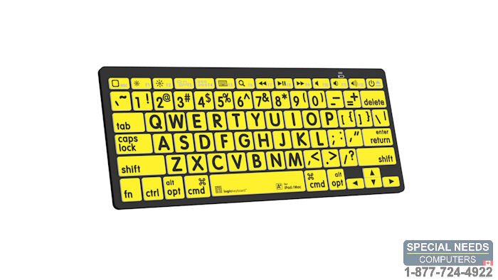 LargePrint Black on Yellow - Mac Bluetooth Mini Keyboard - US English