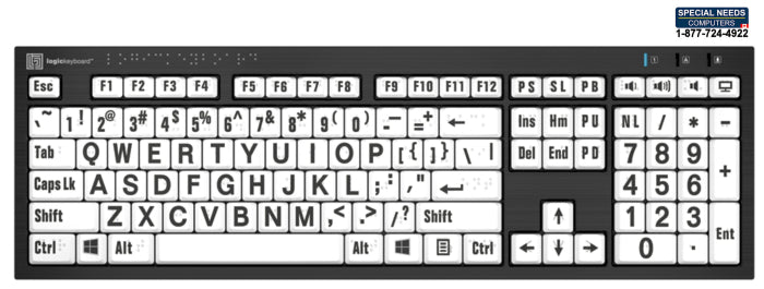 Braille and Largeprint - PC Nero Keyboard - American English