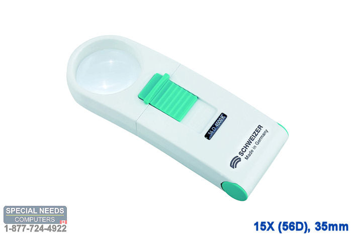 OKOLUX Plus Illuminated Handheld Magnifier 15X (56D) 35mm