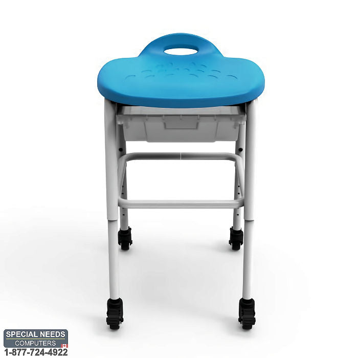 Luxor Adjustable-Height Stackable Classroom Stool with Wheels and Storage